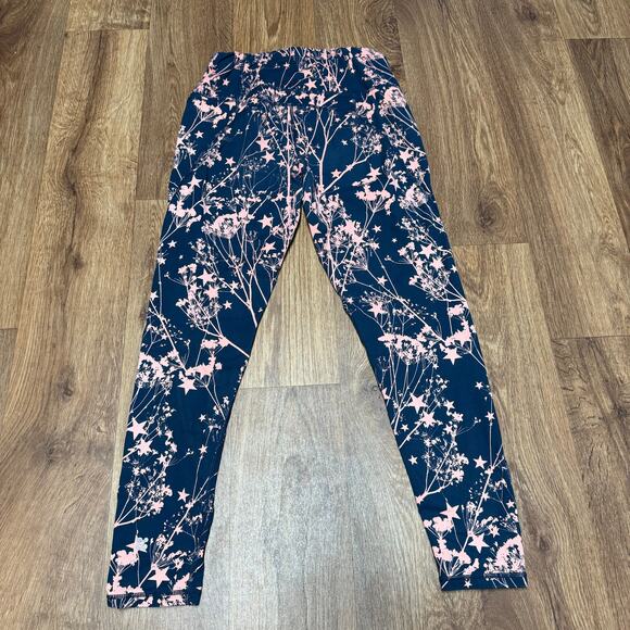 Sweaty Betty The Power Legging Yoga Pants XS Green Pink Star Floral Side Pocket - Picture 2 of 11